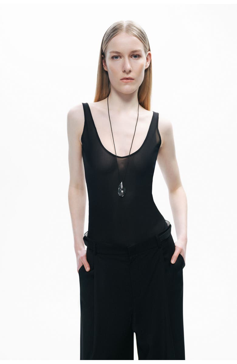 Nocturne Sheer Bodysuit, Main, color, 