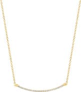 EFFY 14K Gold Plated Sterling Silver Lab Grown Diamond Bar Pendant Necklace