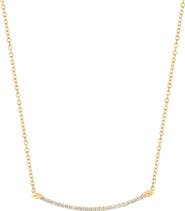 EFFY 14K Gold Plated Sterling Silver Lab Grown Diamond Bar Pendant Necklace