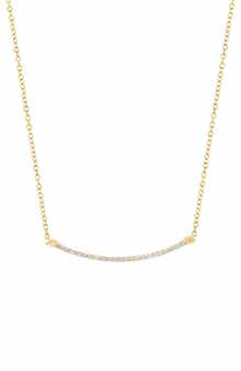 EFFY 14K Gold Plated Sterling Silver Lab Grown Diamond Bar Pendant Necklace