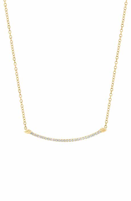 EFFY 14K Gold Plated Sterling Silver Lab Grown Diamond Bar Pendant Necklace