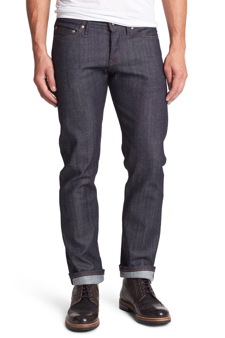 Weird Guy Slim Fit Raw Jeans, Main, color, STRETCH SELVEDGE