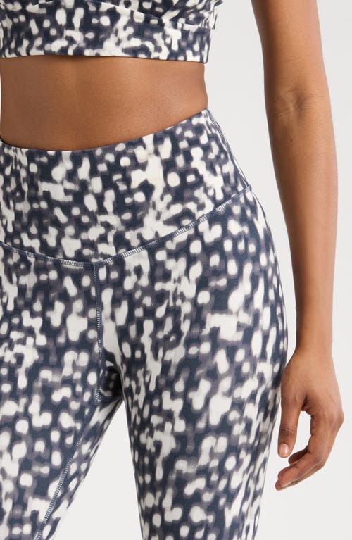 Zella Studio Luxe Print High Waist Pocket 7/8 Leggings In Navy Tortoise Shell