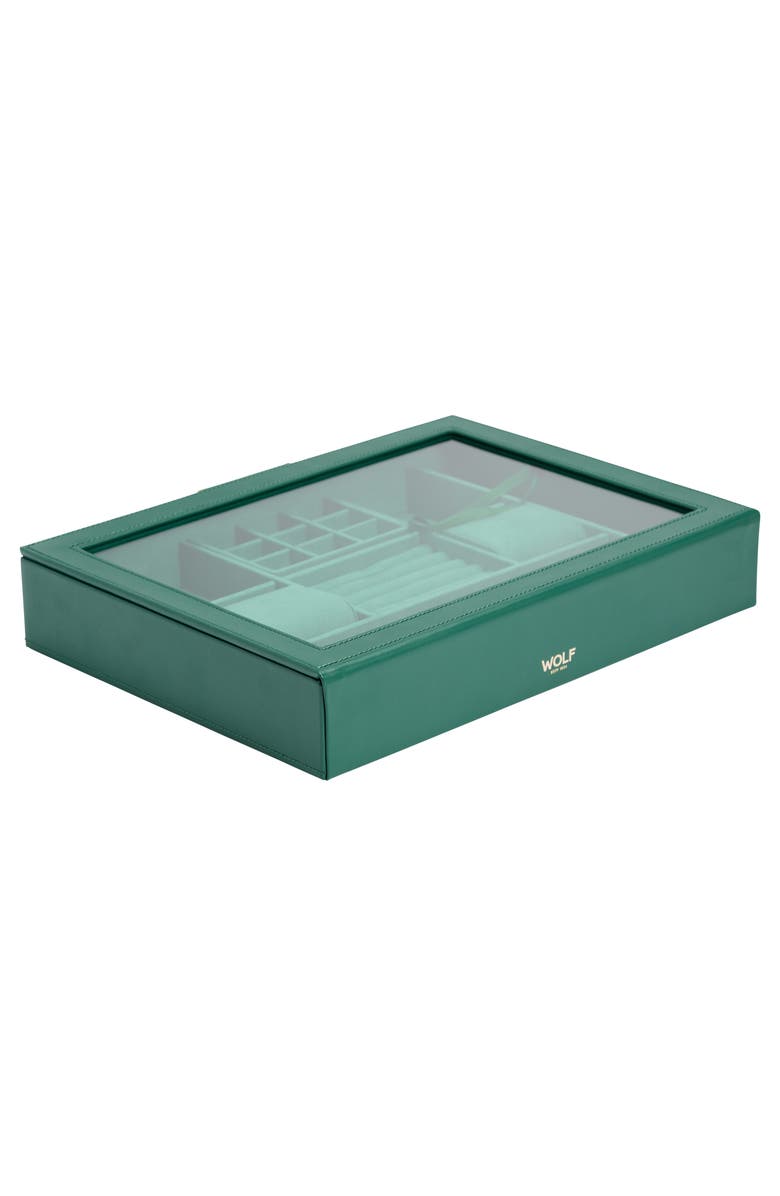 WOLF Sophia Jewelry Box with Window, Alternate, color, Forest Green