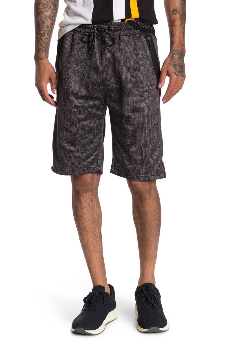 BURNSIDE Herringbone Fleece Shorts, Main, color, 