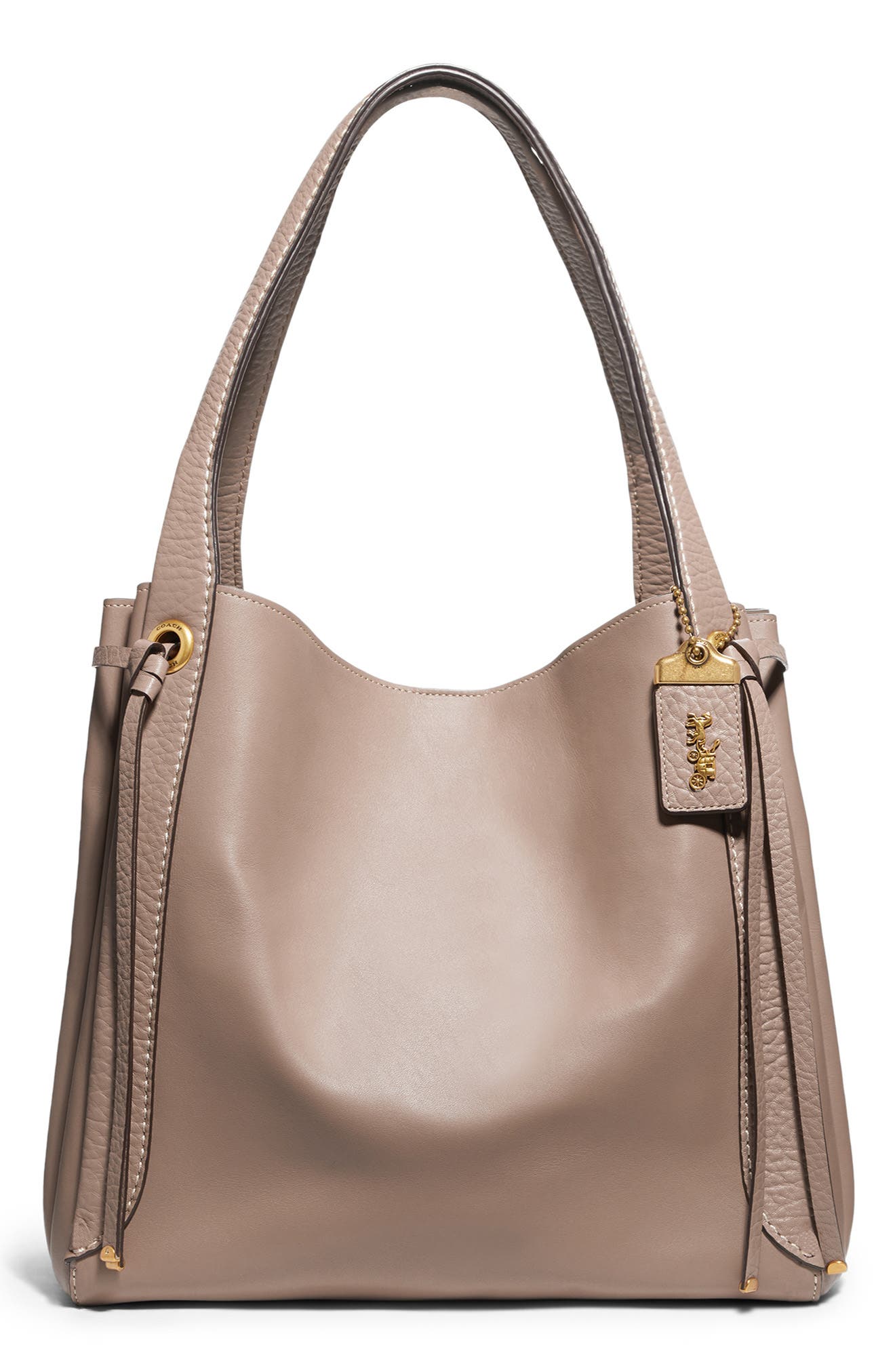 COACH Harmony Mixed Leather Hobo, Main, color, 