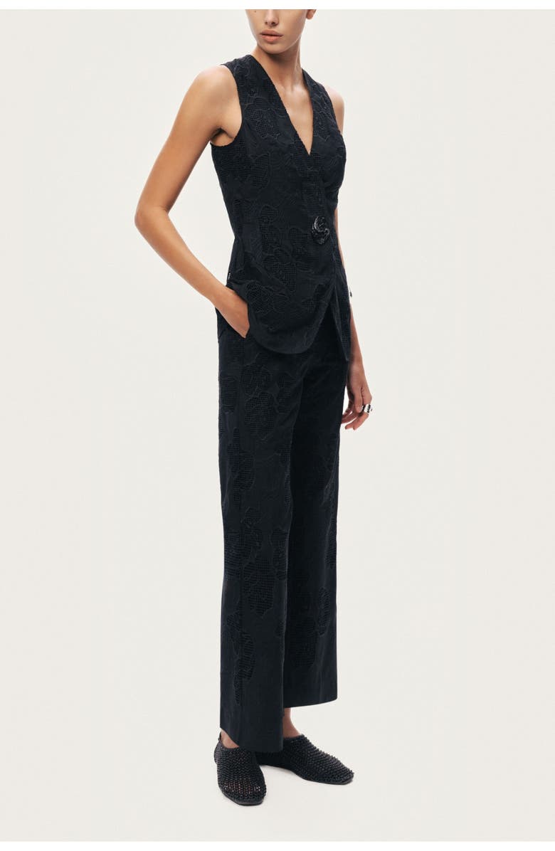 Nocturne Textured Tailored Vest, Alternate, color, Black