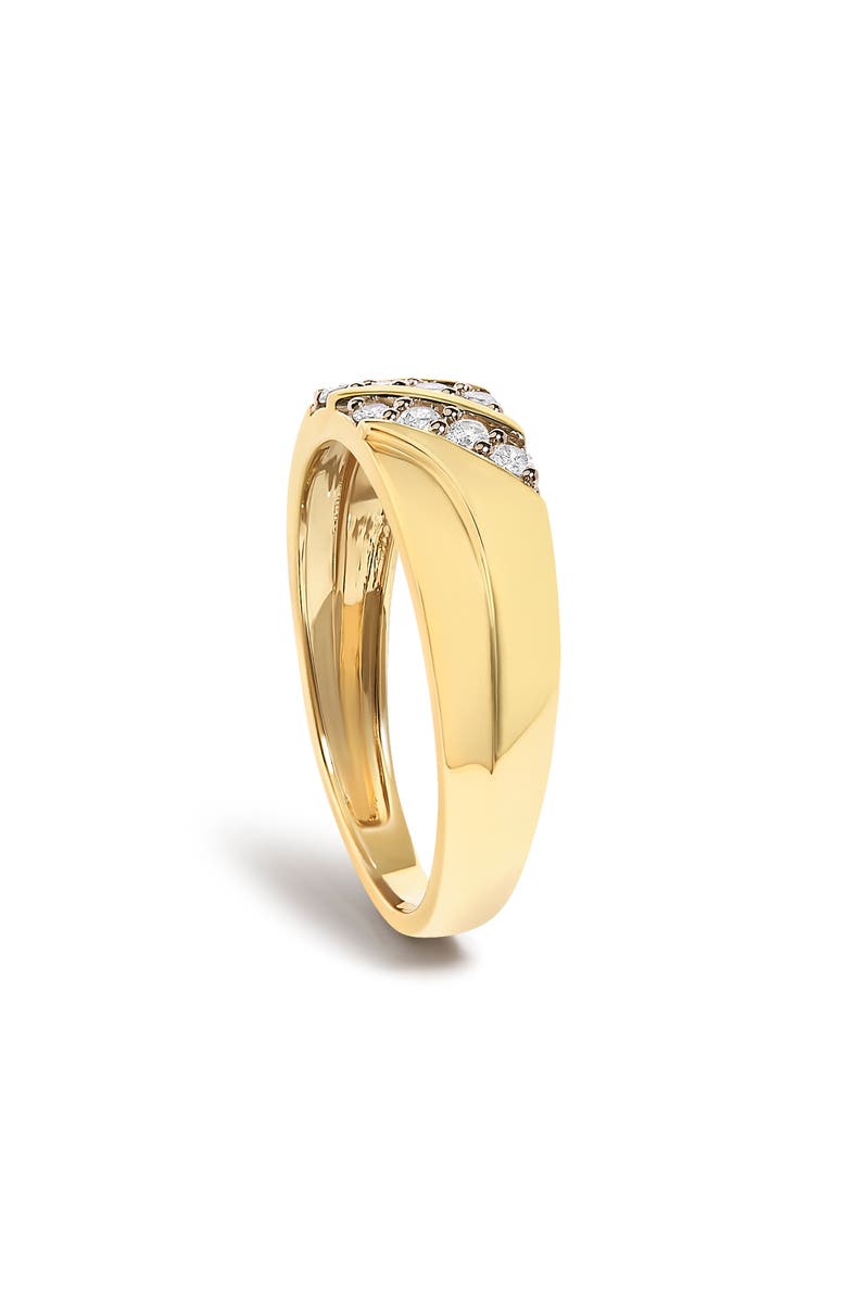 Haus of Brilliance Men's 14K Yellow Gold Plated Sterling Silver 1/4 Cttw Diamond Two Row Channel Band Ring, Alternate, color, Yellow Gold Over Silver