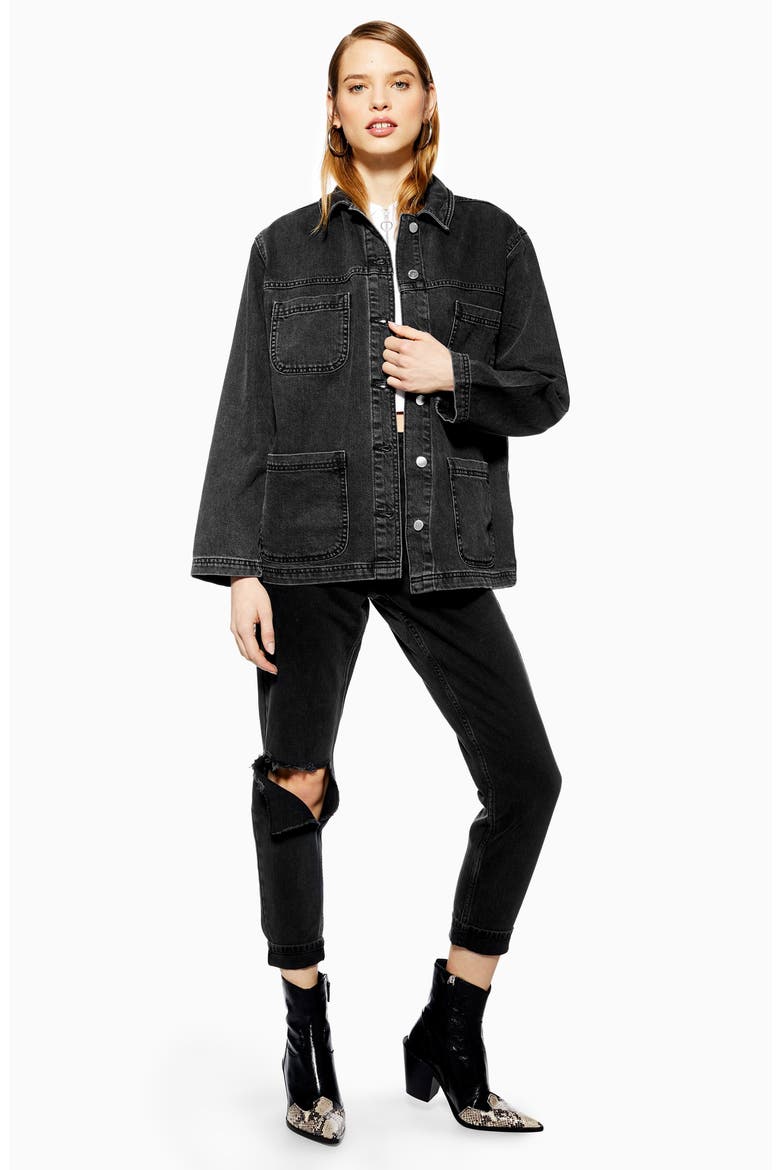 Denim Jacket, Alternate, color, WASHED BLACK