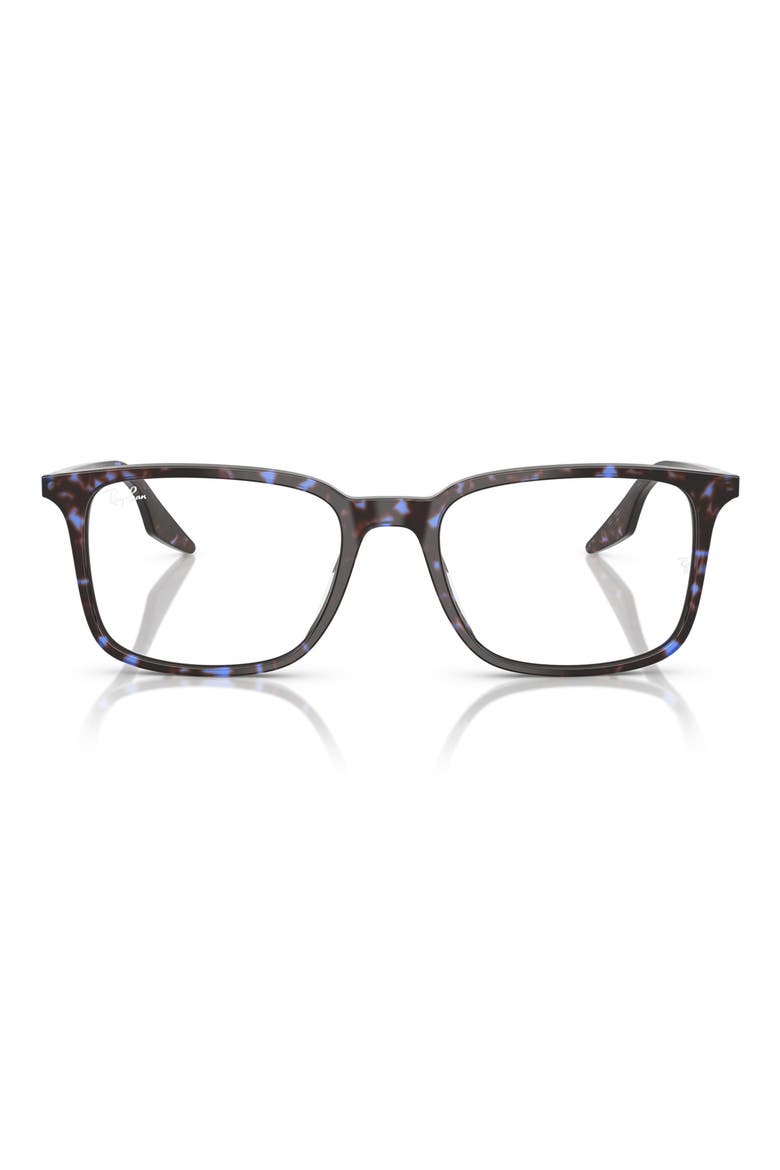 55mm Rectangle optical glasses, Main, color, BLUE HAVANA