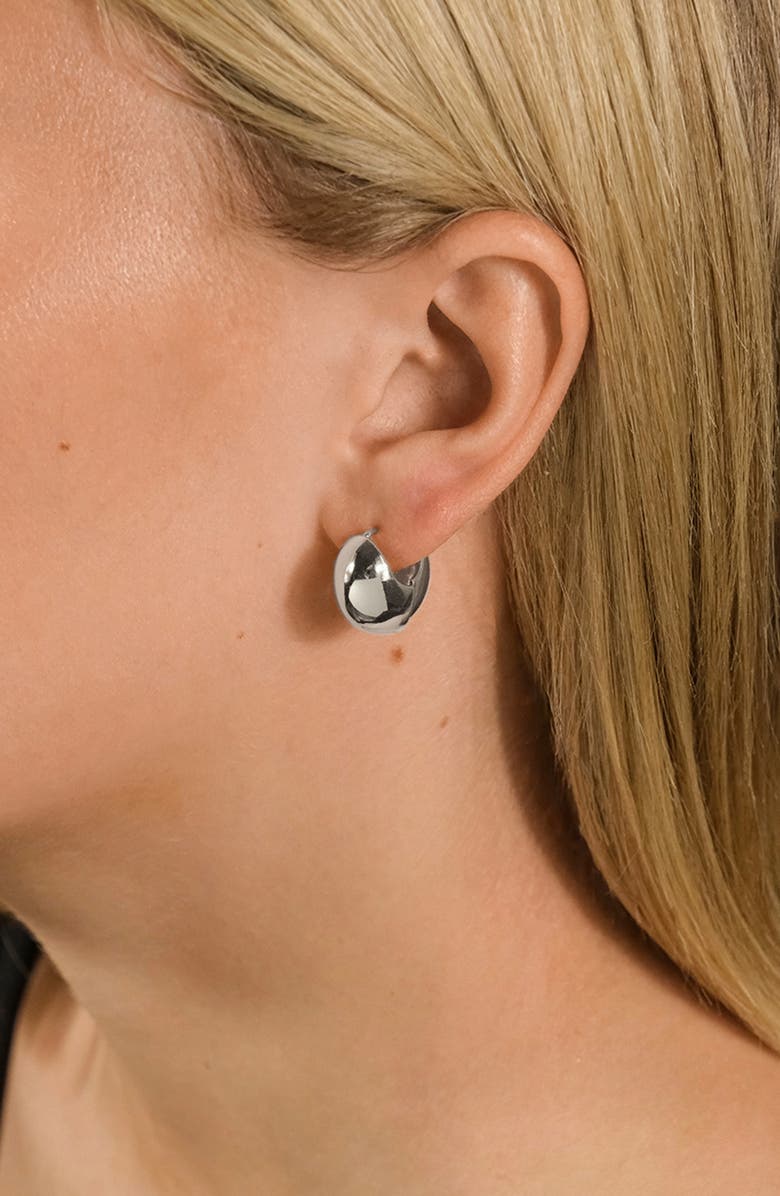 Sterling Forever Verona Micro Chunky Hoop Earrings, Alternate, color, 