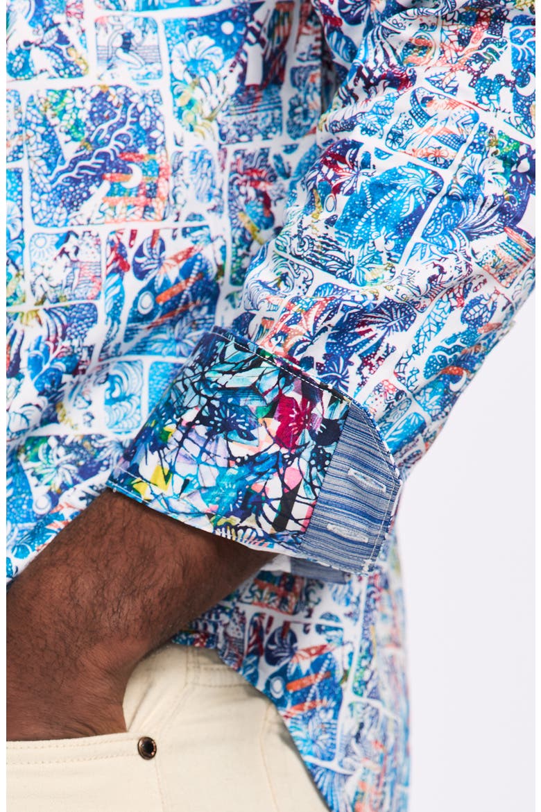 Elbert Cotton Button-Up Shirt, Alternate, color, MULTI