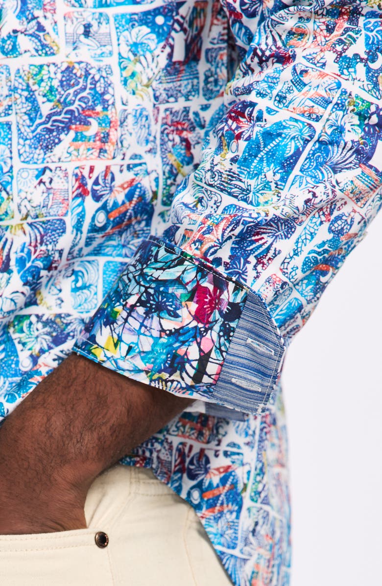 Robert Graham Elbert Cotton Button-Up Shirt, Alternate, color, Multi