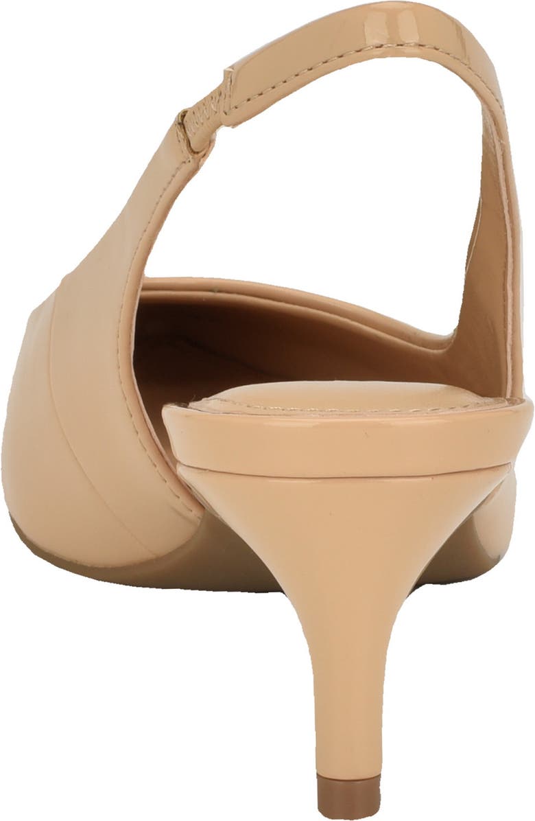 Calvin Klein Dainty Kitten Heel Pointed Toe Slingback Pump, Alternate, color, Light Natural