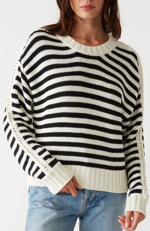 Merle Stripe Cotton Blend Sweater