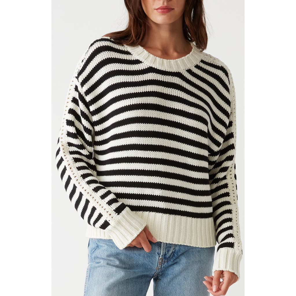 MICHAEL STARS MICHAEL STARS MERLE STRIPE COTTON BLEND SWEATER