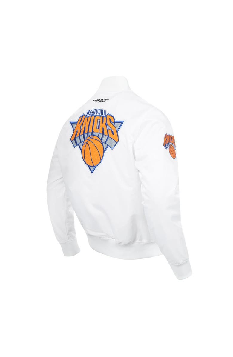 PRO STANDARD Men's Pro Standard White New York Knicks 2024/25 City Edition Chenille Satin Full-Snap Jacket, Alternate, color, 