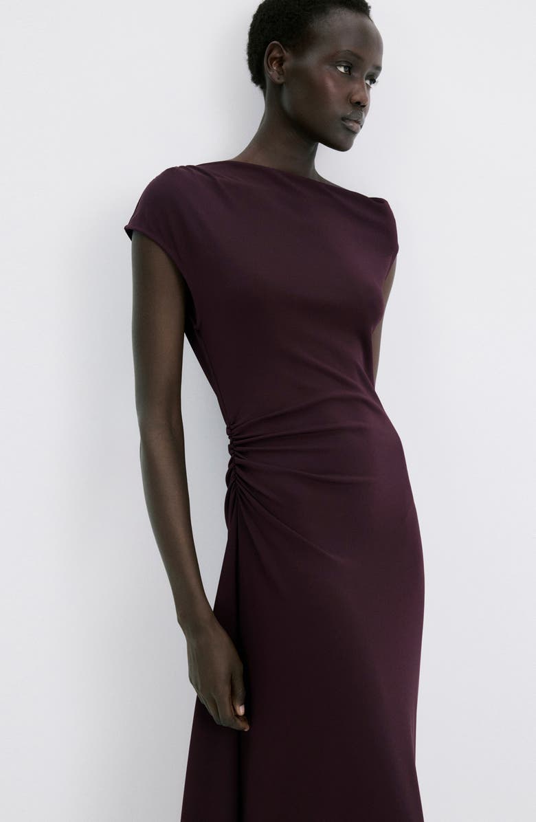 MANGO Ruched Maxi Dress, Alternate, color,