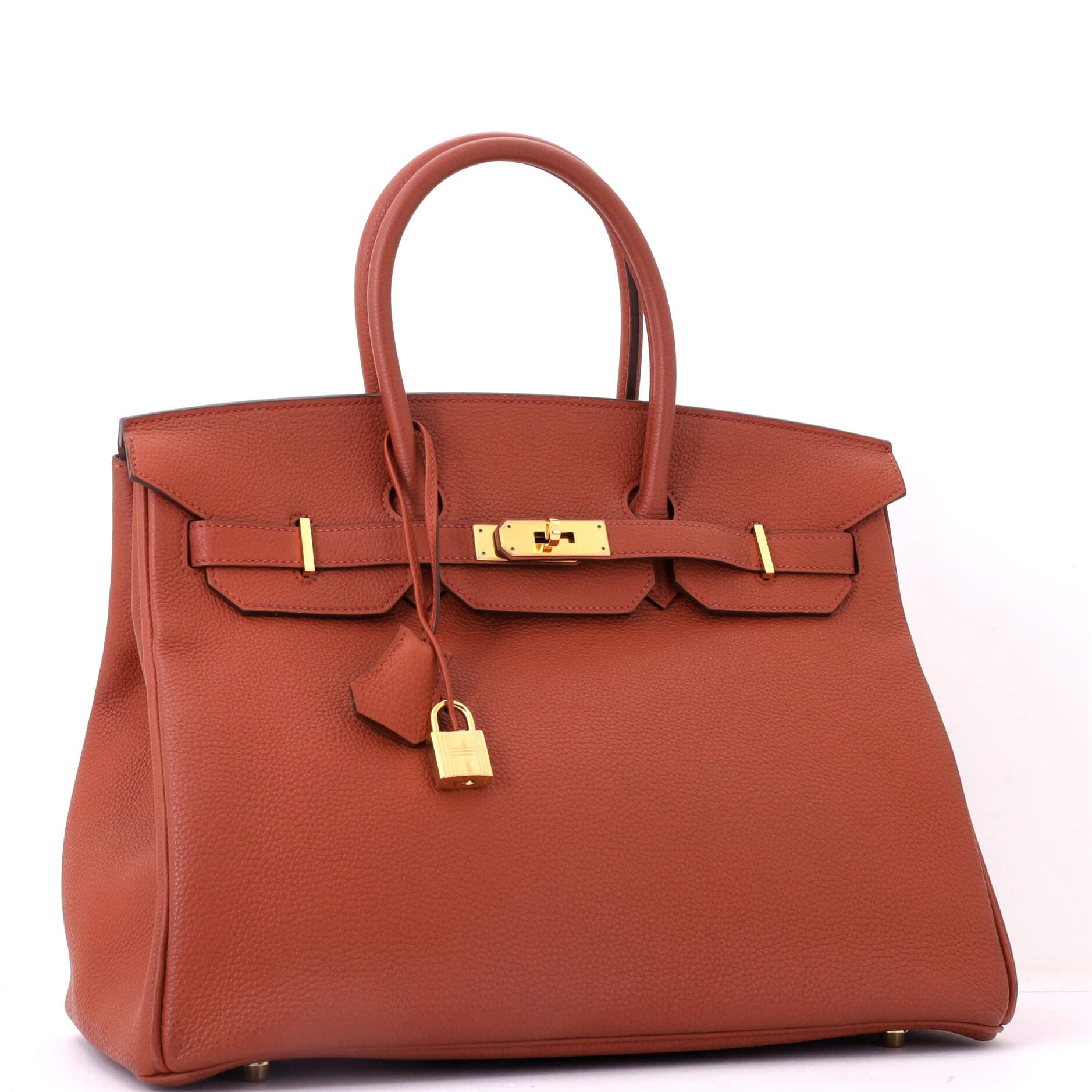 Pre-Owned Hermes Birkin Handbag Brown Togo with Gold Hardware 35, Alternate, color, Brique