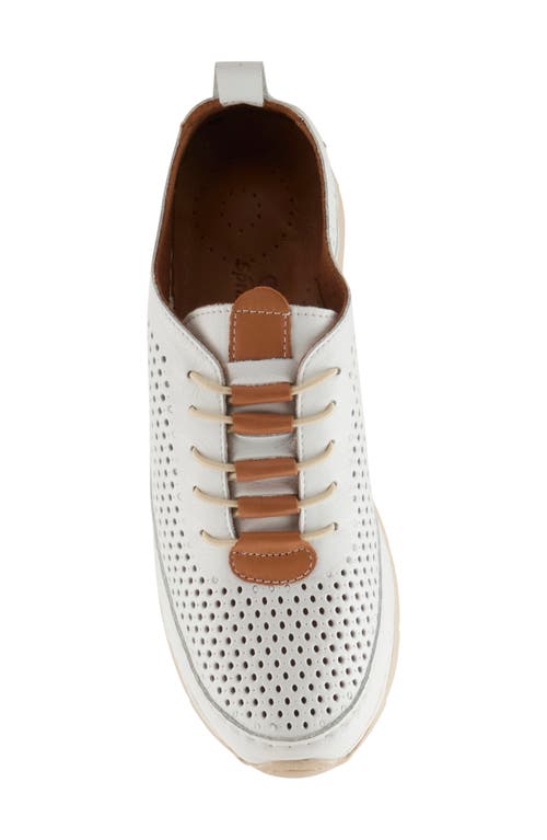 Spring Step Breen Perforated Sneaker In White