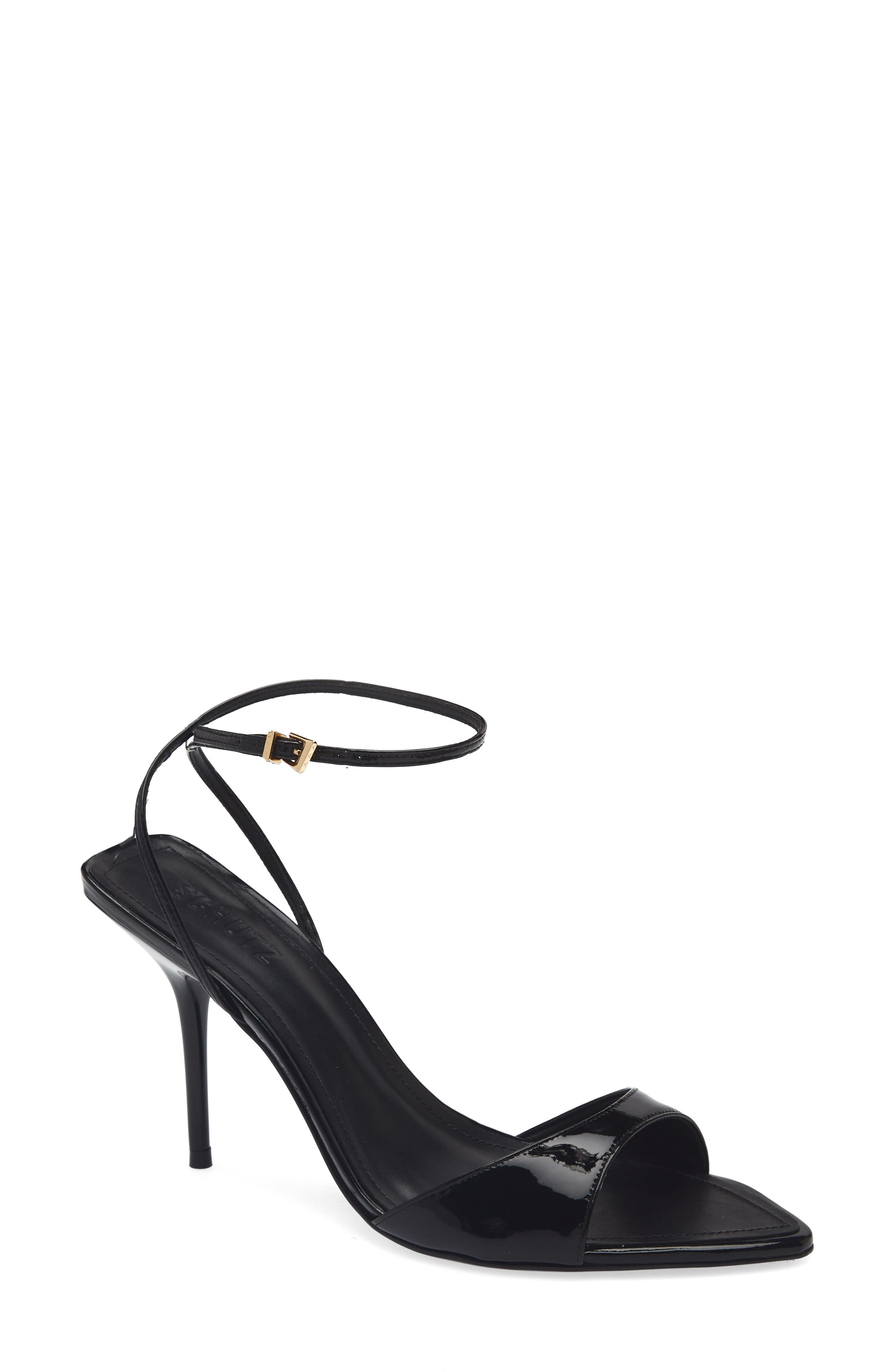 Schutz Elodie Ankle Strap Slide Sandal, Main, color, Black