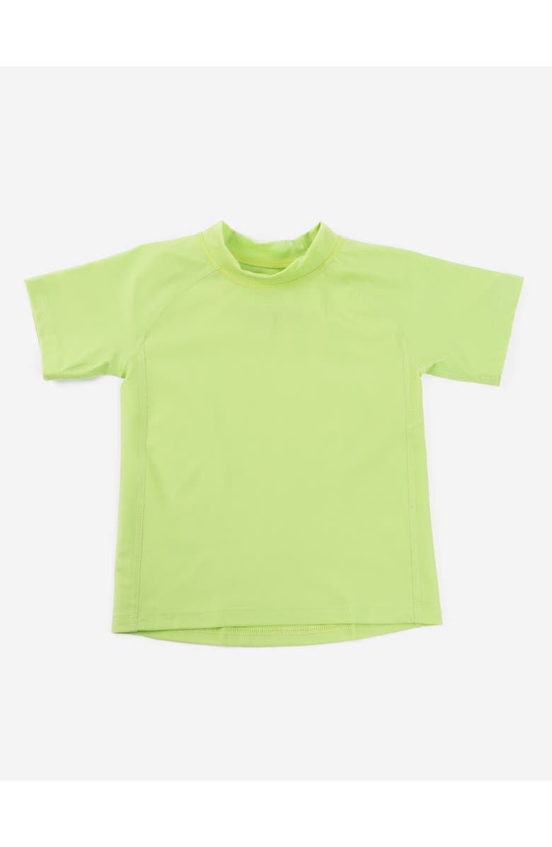 Leveret Kids Short Sleeve Rash Guard, UPF 50+ Swim Shirt, Main, color, Green