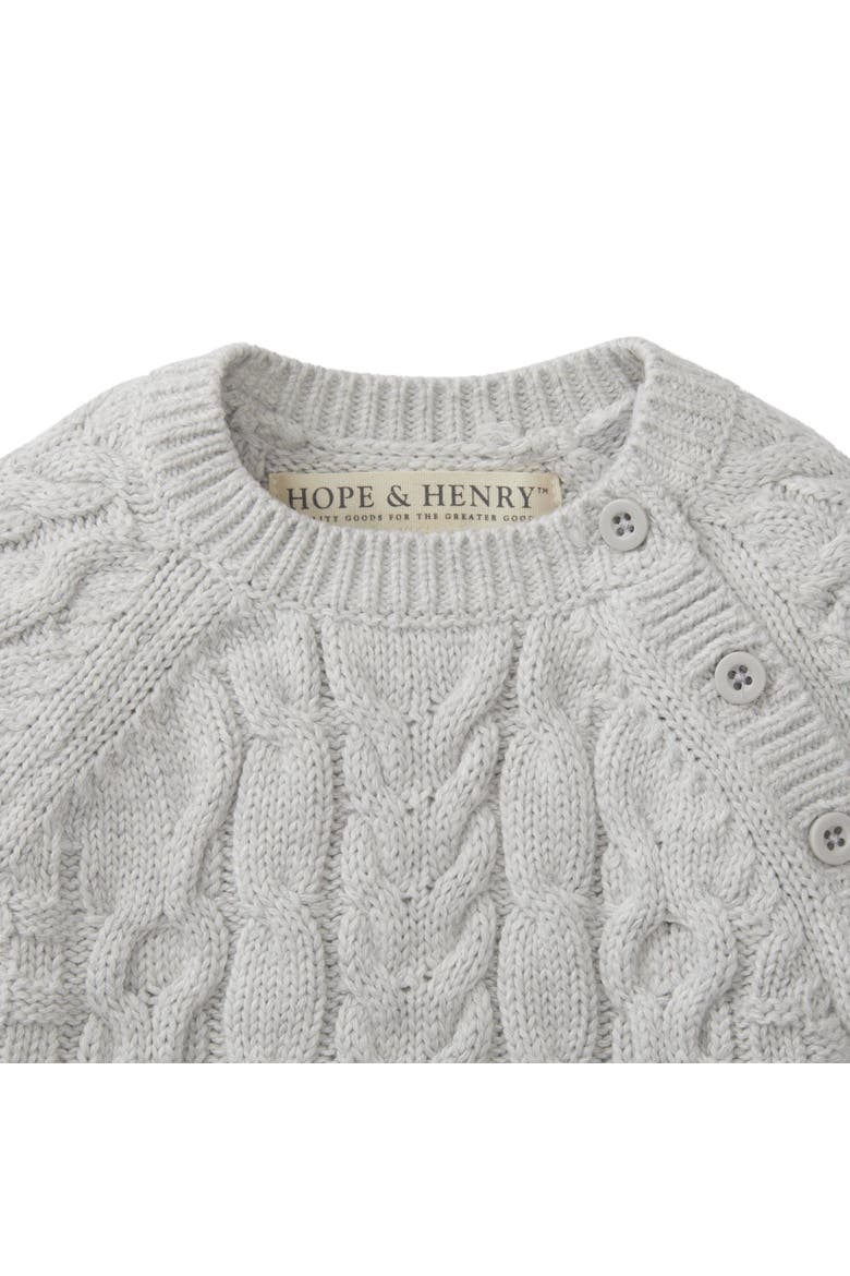 Baby Cable Knit Sweater Romper, Alternate, color, Gray Heather