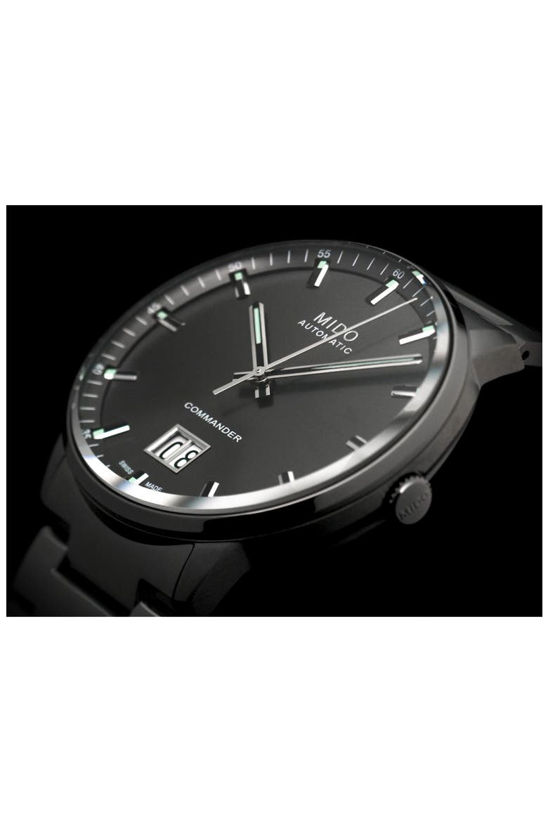 Commander Big Date Automatic Bracelet Watch, 42mm, Alternate, color, BLACK