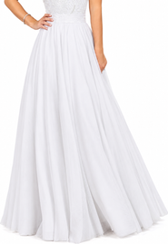 LARA New York Beaded Faux-Wrap V-Neck Bridal Gown