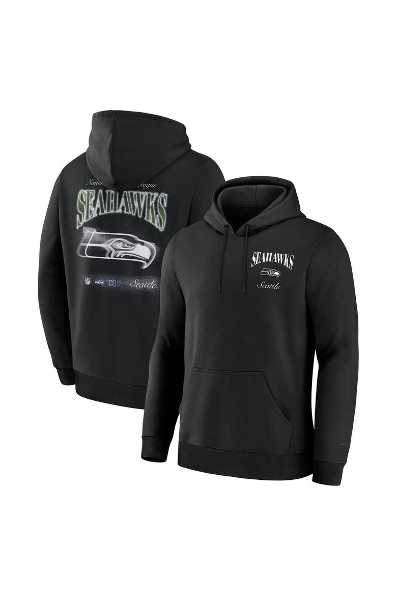 Men's Fanatics Black Seattle Seahawks Nightfall Long Sleeve Fleece Hoodie, Main, color, Black
