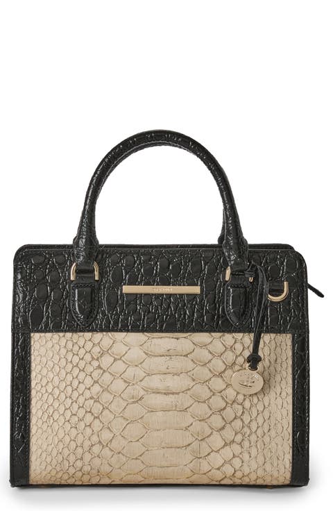 Cami Croc Embossed Leather Satchel