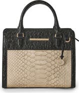 Brahmin Cami Croc Embossed Leather Satchel