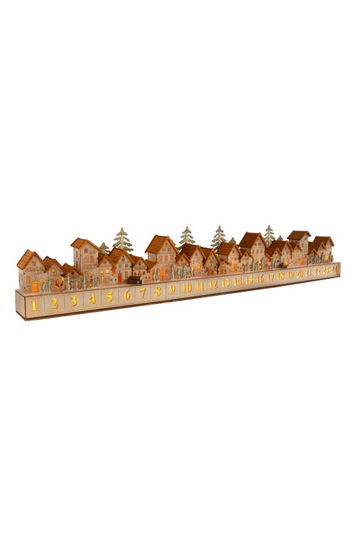 Balsam Hill Wooden Christmas Village Advent Calendar in Brown 