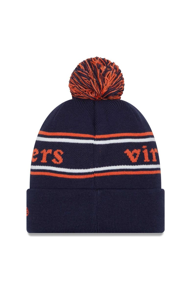New Era Men's New Era Navy Virginia Cavaliers Marquee Cuffed Knit Hat with Pom, Alternate, color, 
