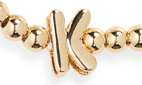 Leith 3-pack Initial Bead Bracelet In K- Clear- Gold