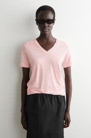 COS V-neck Linen T-shirt