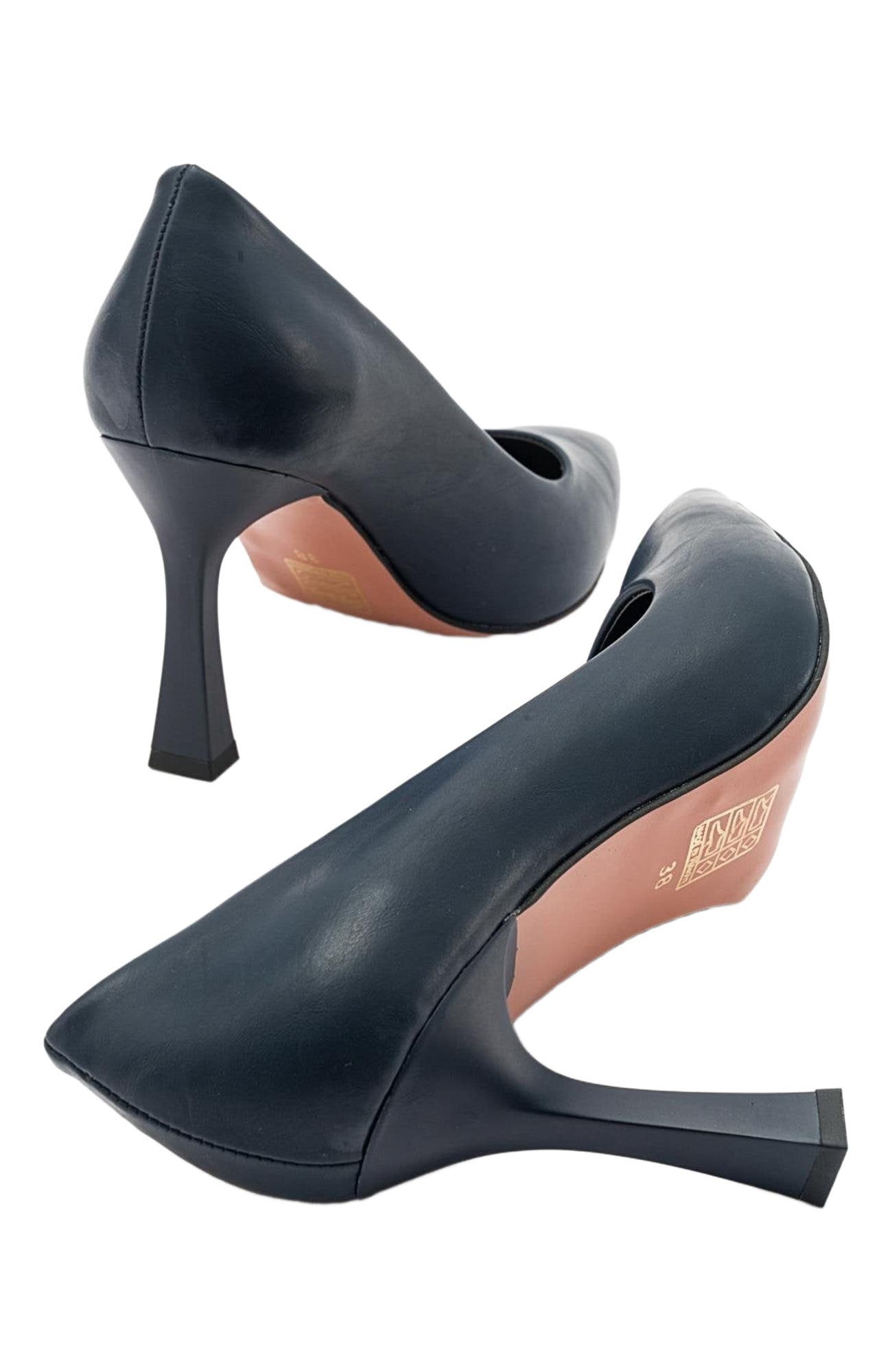 Forest Pointed Toe Pump, Alternate, color, Navy Faux Leather