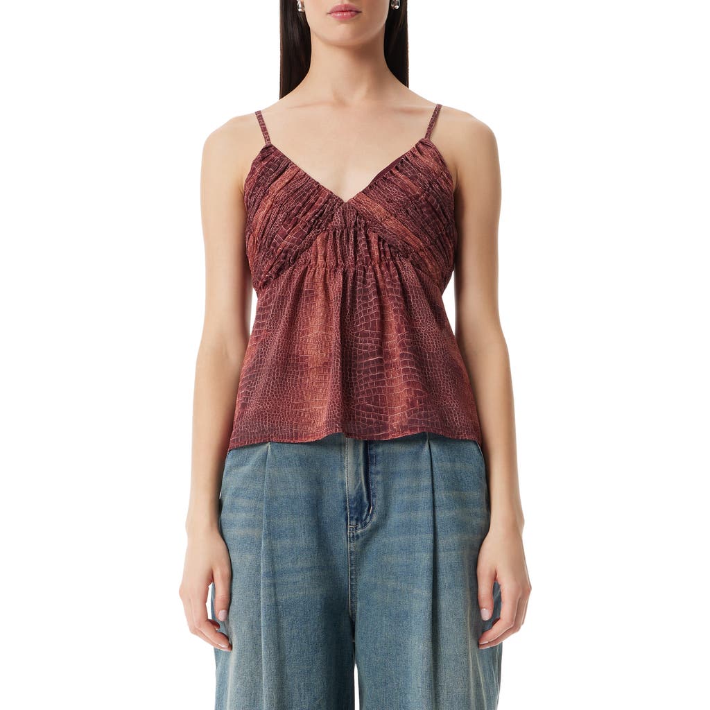 Robert Rodriguez Vickie Shirred Camisole In Brown
