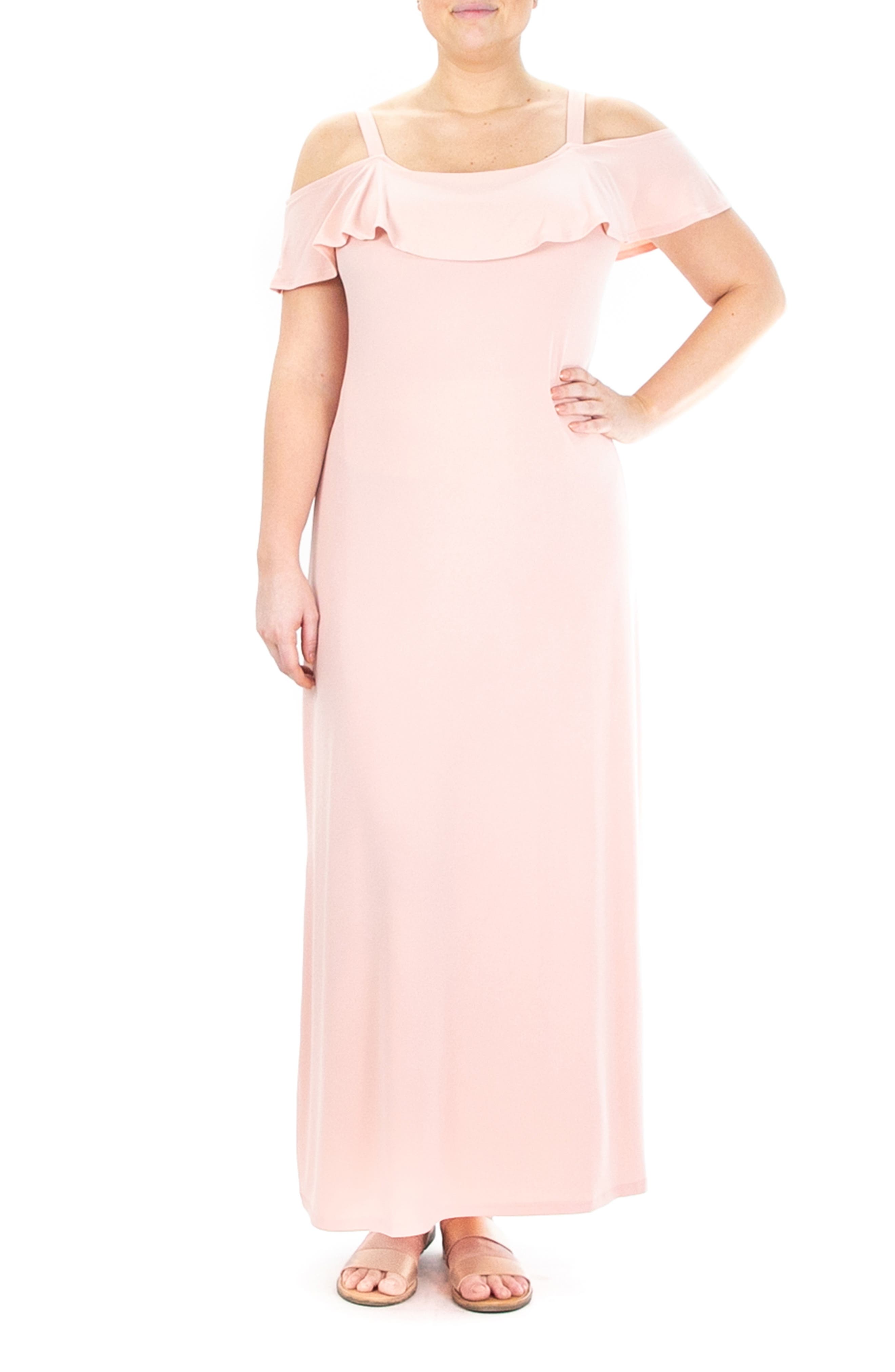 Ruffle Cold Shoulder Maxi Dress - image 5