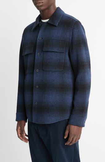 Vince Plaid Splittable Wool Blend Shirt Jacket