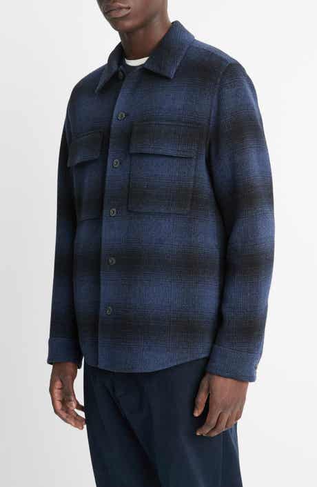 Vince Plaid Splittable Wool Blend Shirt Jacket