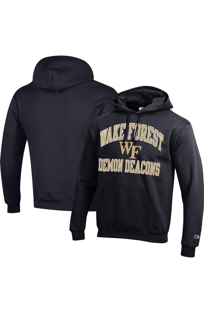 Champion Men's Champion Black Wake Forest Demon Deacons High Motor Pullover Hoodie, Main, color, Black
