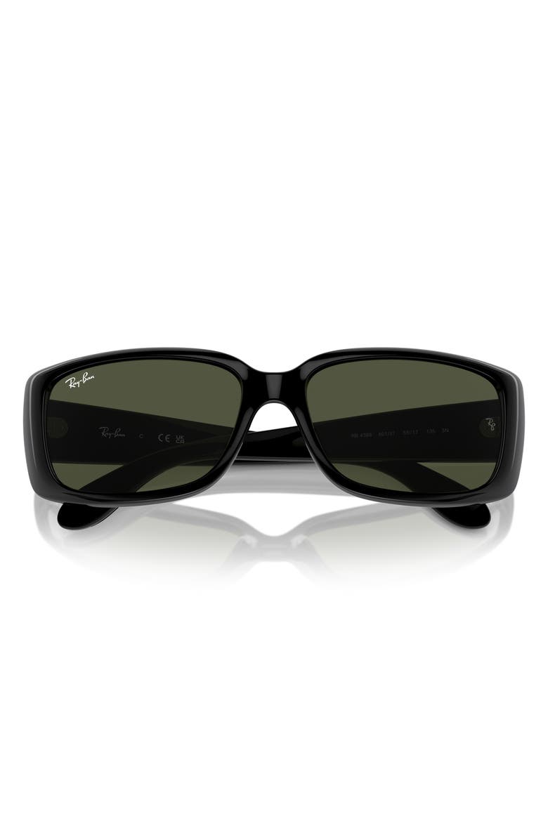 Ray-Ban 55mm Pillow Sunglasses, Alternate, color, Black