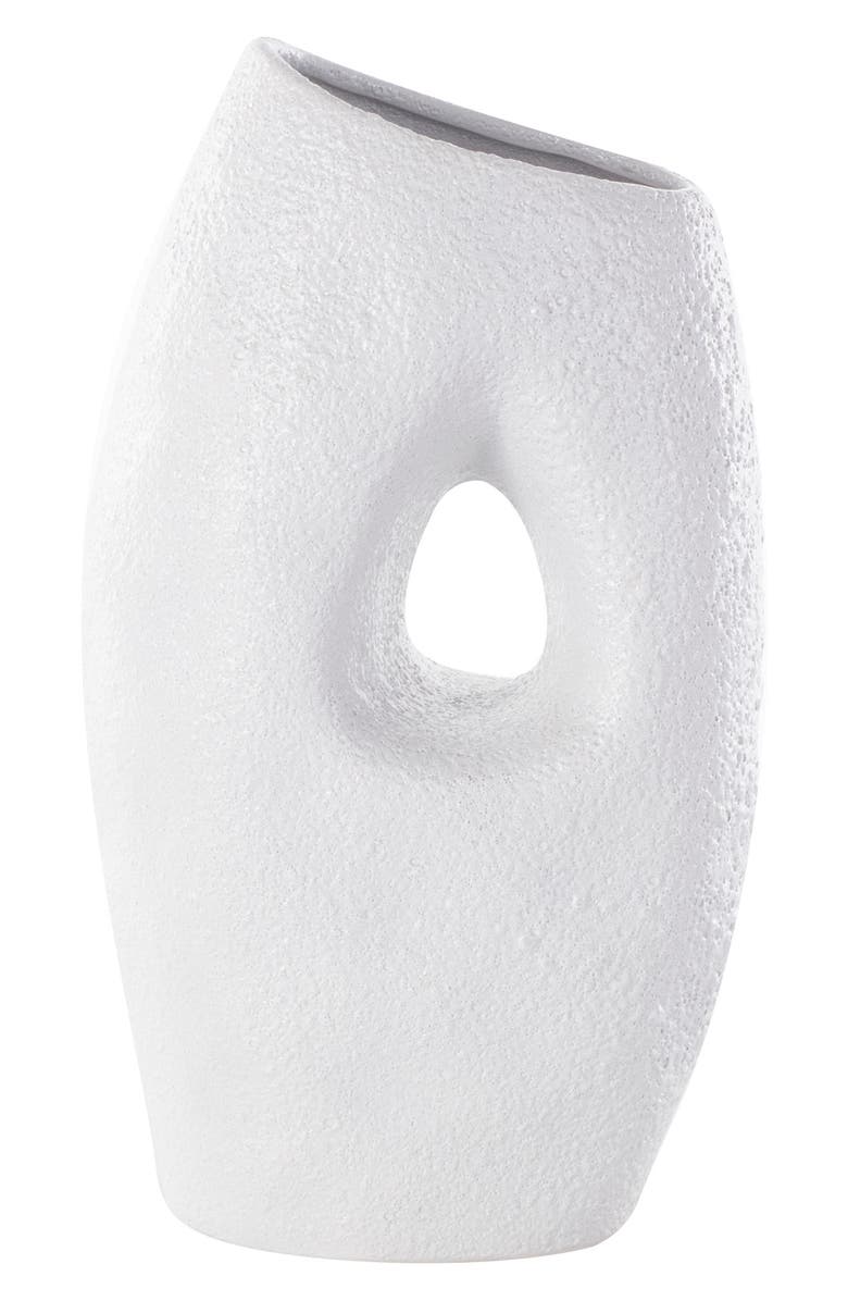 GINGER BIRCH STUDIO White Ceramic Vase, Alternate, color, White