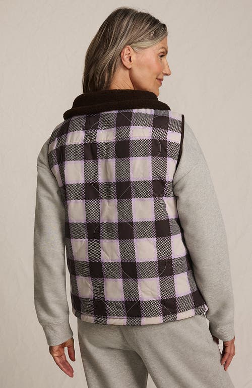 Lands' End High Pile Fleece Reversible Mixed Media Vest In Multi