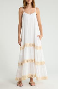 Elan Tiered Maxi Cover-Up Dress