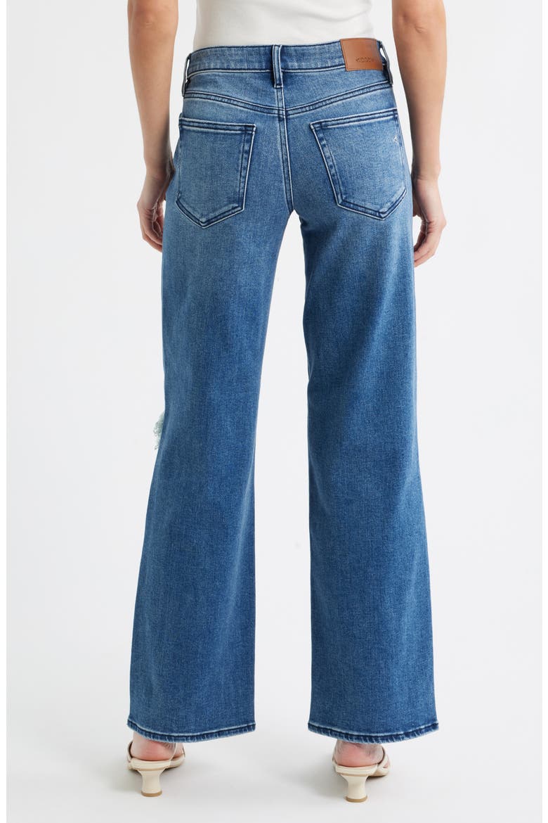 Distressed Mid Rise Wide Leg Jeans, Alternate, color, DK.WASH