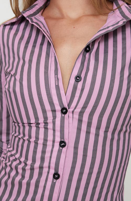 Princess Polly You Hear Me Stripe Cotton Button-up Shirt