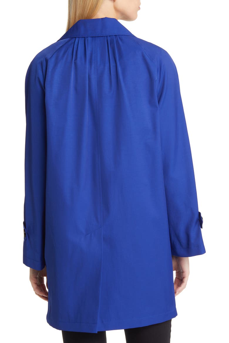 Mac Water Repellent Cotton Blend Raincoat, Alternate, color, COBALT