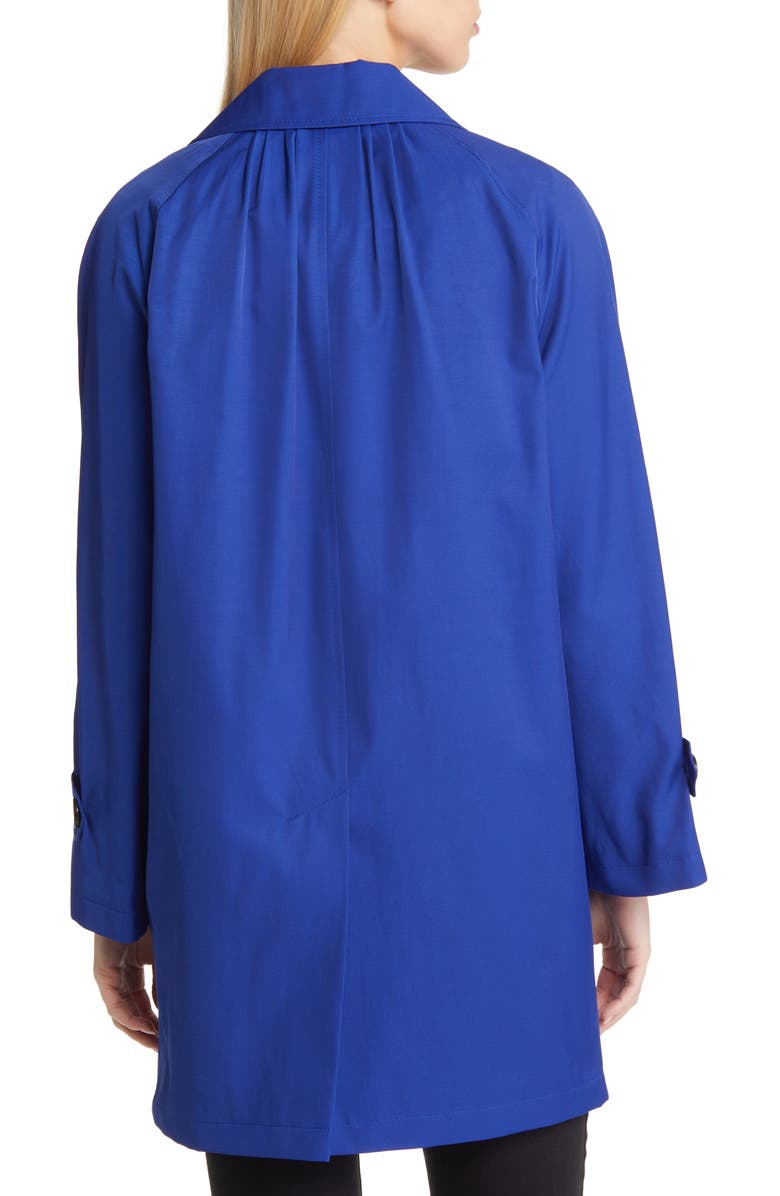 Sam Edelman Mac Water Repellent Cotton Blend Raincoat, Alternate, color, Cobalt